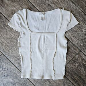 Full Tilt Short Sleeve Cream Top Size XS